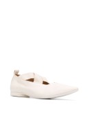 crisscross strap pointed toe ballerinas