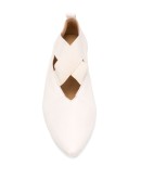 crisscross strap pointed toe ballerinas