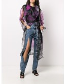split-leg tapered denim jeans