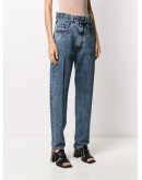 split-leg tapered denim jeans