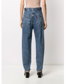 split-leg tapered denim jeans