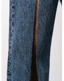 split-leg tapered denim jeans