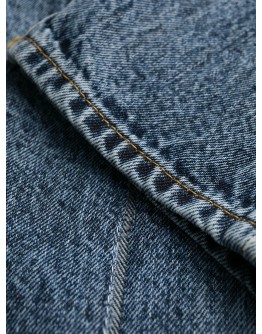 split-leg tapered denim jeans