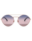 studded oval-frame sunglasses