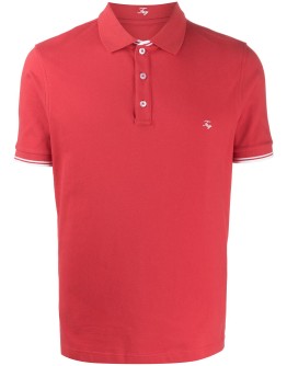 contrast-trim polo shirt