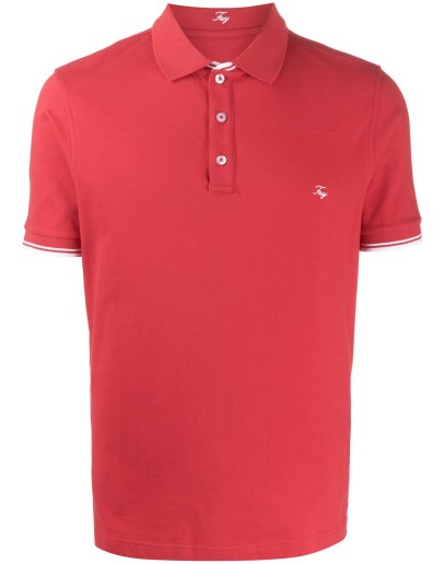 contrast-trim polo shirt