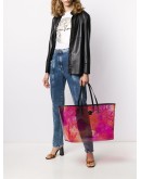 jungle print transparent tote bag