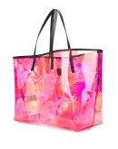 jungle print transparent tote bag