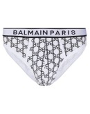 monogram print briefs