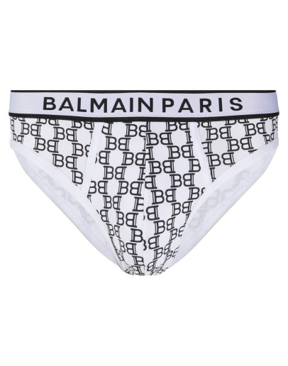 monogram print briefs