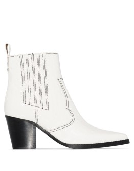 Western 60mm croc-effect ankle boots