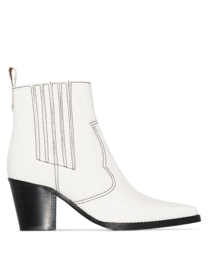 Western 60mm croc-effect ankle boots