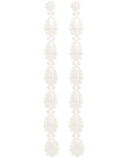 pearl drop long earrings