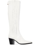 Western 60mm croc-effect knee-high boots
