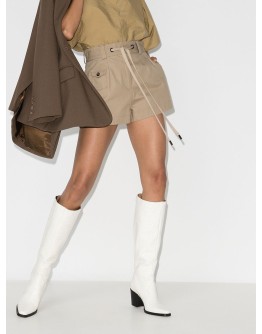 Western 60mm croc-effect knee-high boots