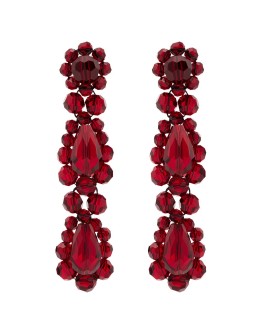 Red Blood crystal drop earrings