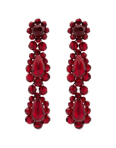 Red Blood crystal drop earrings