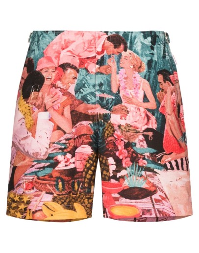 Bulldog Sunshine Diners printed swim shorts