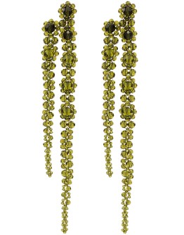 flower drop crystal earrings