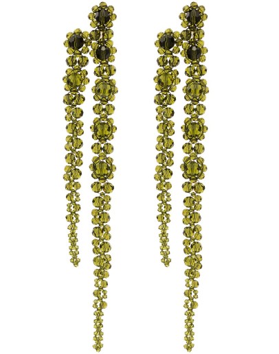 flower drop crystal earrings