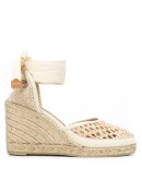 wrap-tie wedged espadrilles
