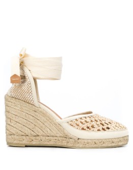 wrap-tie wedged espadrilles