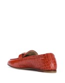 Double T crocodile-effect loafers