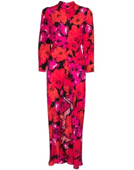 Dani cutout floral-print silk dress