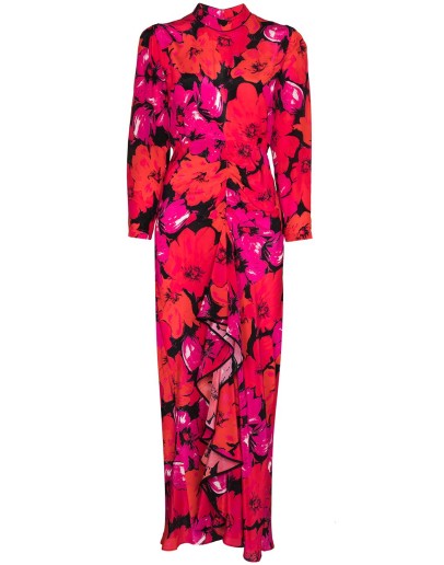 Dani cutout floral-print silk dress