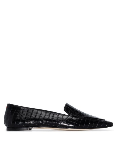 Aurora crocodile-effect loafers