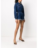 denim decorative collar playsuit