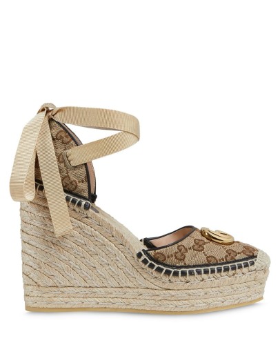 GG logo espadrille wedges