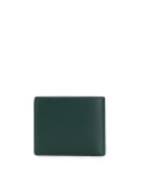 leather foldover wallet with embossed logo print