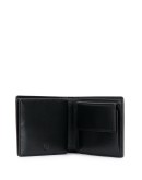 leather foldover wallet with embossed logo print