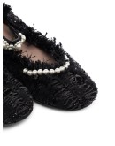 tweed-effect Mary Jane ballerina shoes