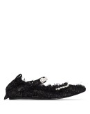 tweed-effect Mary Jane ballerina shoes