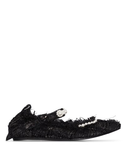 tweed-effect Mary Jane ballerina shoes