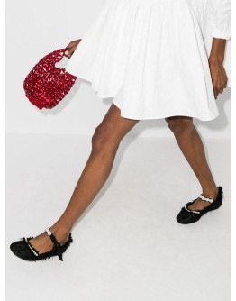 tweed-effect Mary Jane ballerina shoes