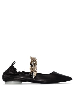 chain-strap ballerina shoes