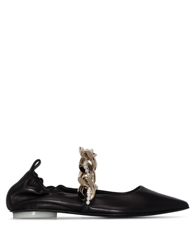 chain-strap ballerina shoes