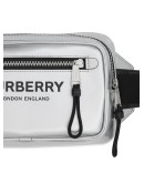 logo-print metallic belt bag