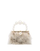 nuvola faux pearl clutch bag