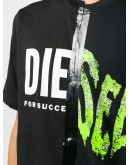 spliced logo print T-shirt