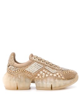 Diamond crystal-embellished sneakers