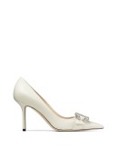 Saresa crystal-buckle 85mm pumps