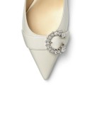 Saresa crystal-buckle 85mm pumps