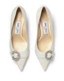 Saresa crystal-buckle 85mm pumps