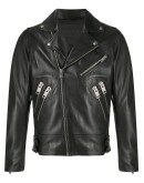 buckled multi-pocket bikerjacket