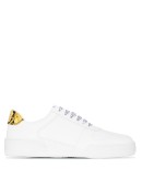 baroque-print leather sneakers