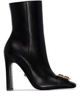 square toe 110mm leather boots